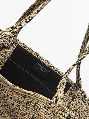 Сумка-тоут среднего размера из 100% райфии- Заказать в России