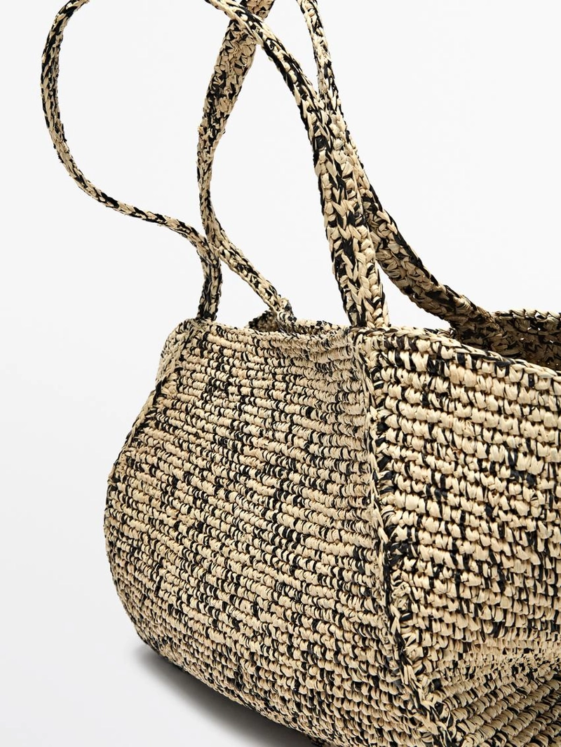 Сумка-тоут среднего размера из 100% райфии