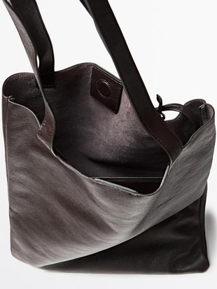 Сумка-тоут из натуральной кожи с деталями клатча- Заказать в России