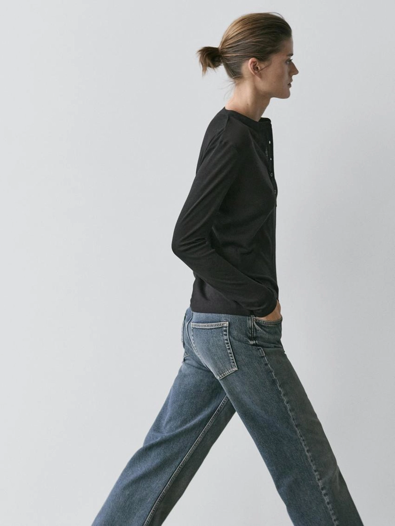 Водолазка из шерстяной смеси с застежкой на пуговицы