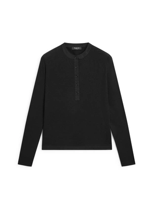 Водолазка из шерстяной смеси с застежкой на пуговицы- Заказать в России