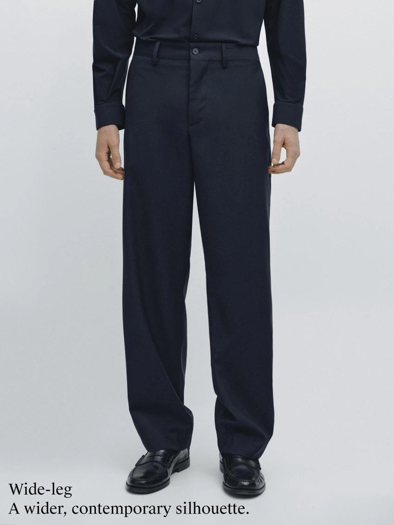 Широкие брюки из прохладной шерсти для костюма