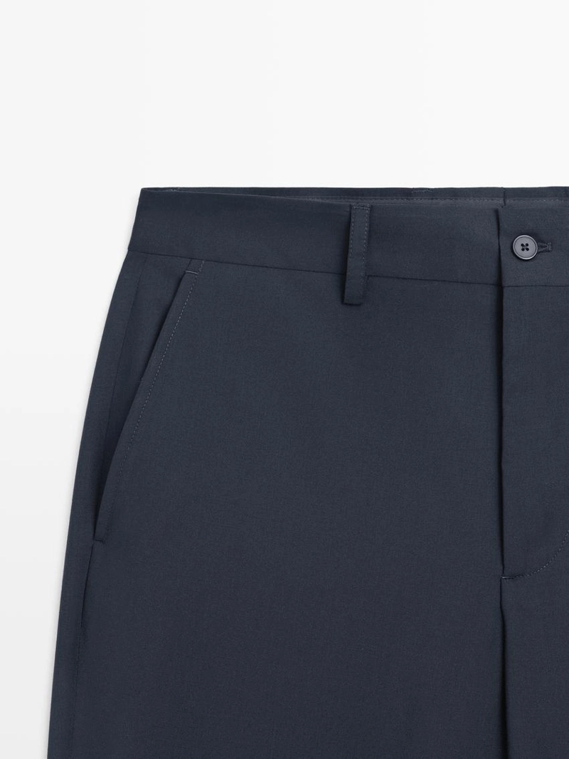 Широкие брюки из прохладной шерсти для костюма