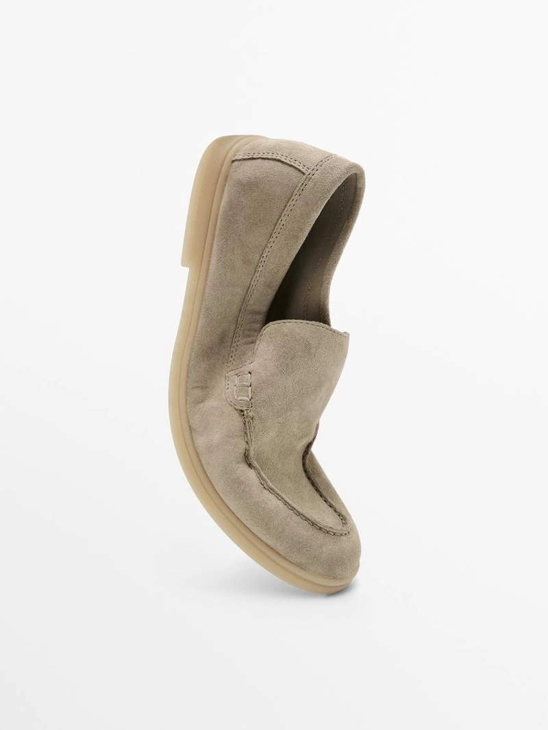 Мокасины из разделанной кожи