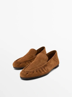 Soft split leather loafers- Заказать в России