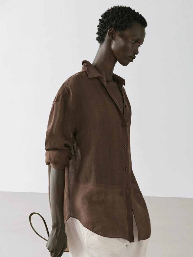 Рубашка свободного кроя с воротником рубашки