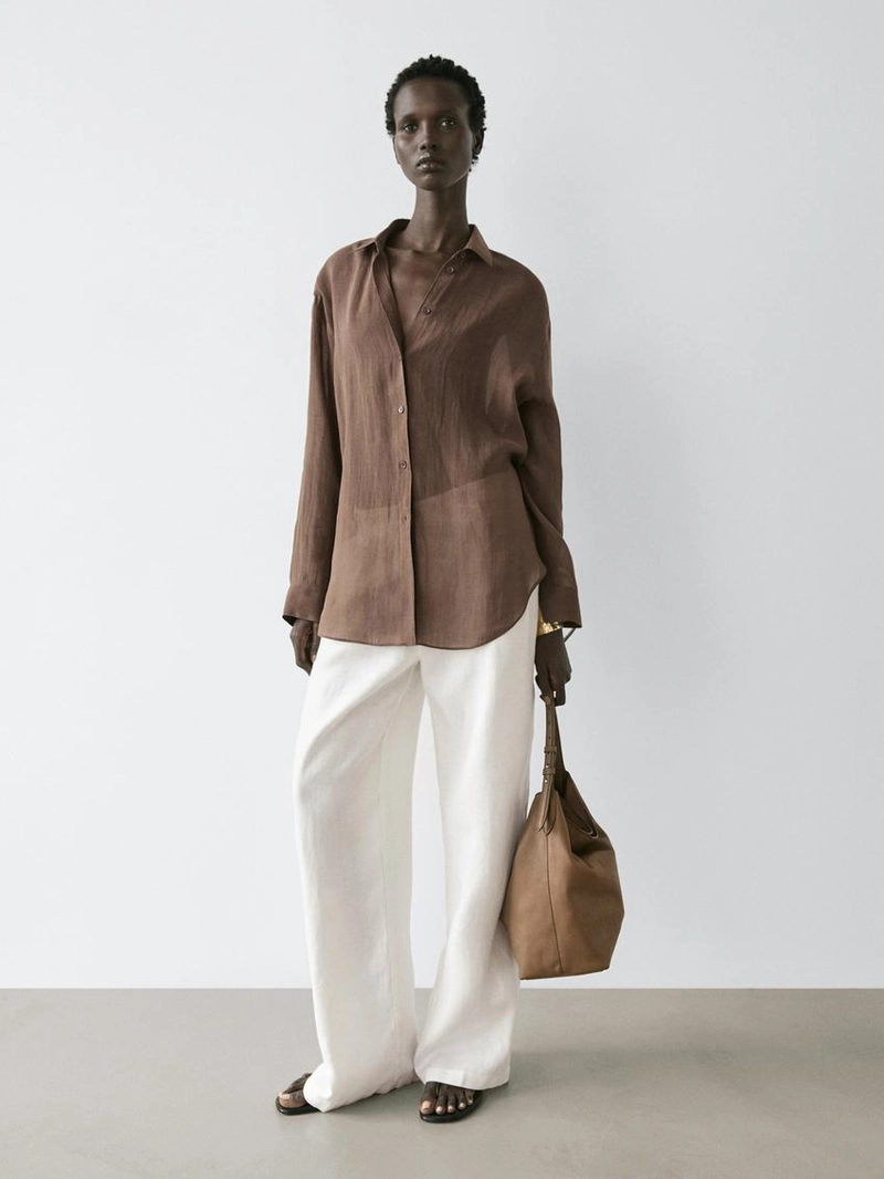 Рубашка свободного кроя с воротником рубашки