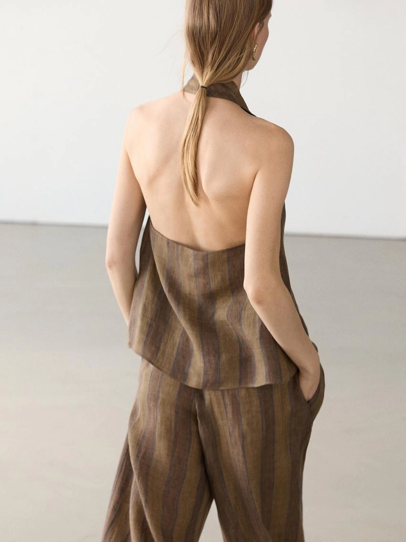 Жилет с принтом и перекрещивающимся вырезом