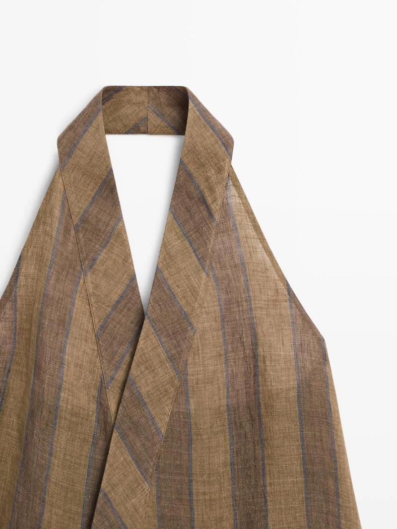 Жилет с принтом и перекрещивающимся вырезом