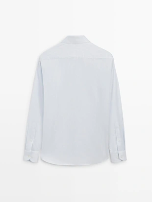 Рубашка slim fit из 100% хлопка- Заказать в России