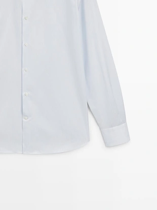 Рубашка slim fit из 100% хлопка- Заказать в России