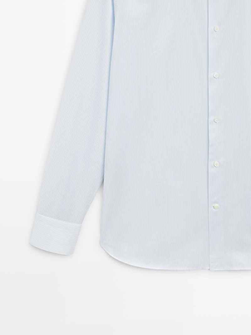 Рубашка с узким кроем и двойной полоской из 100% хлопка
