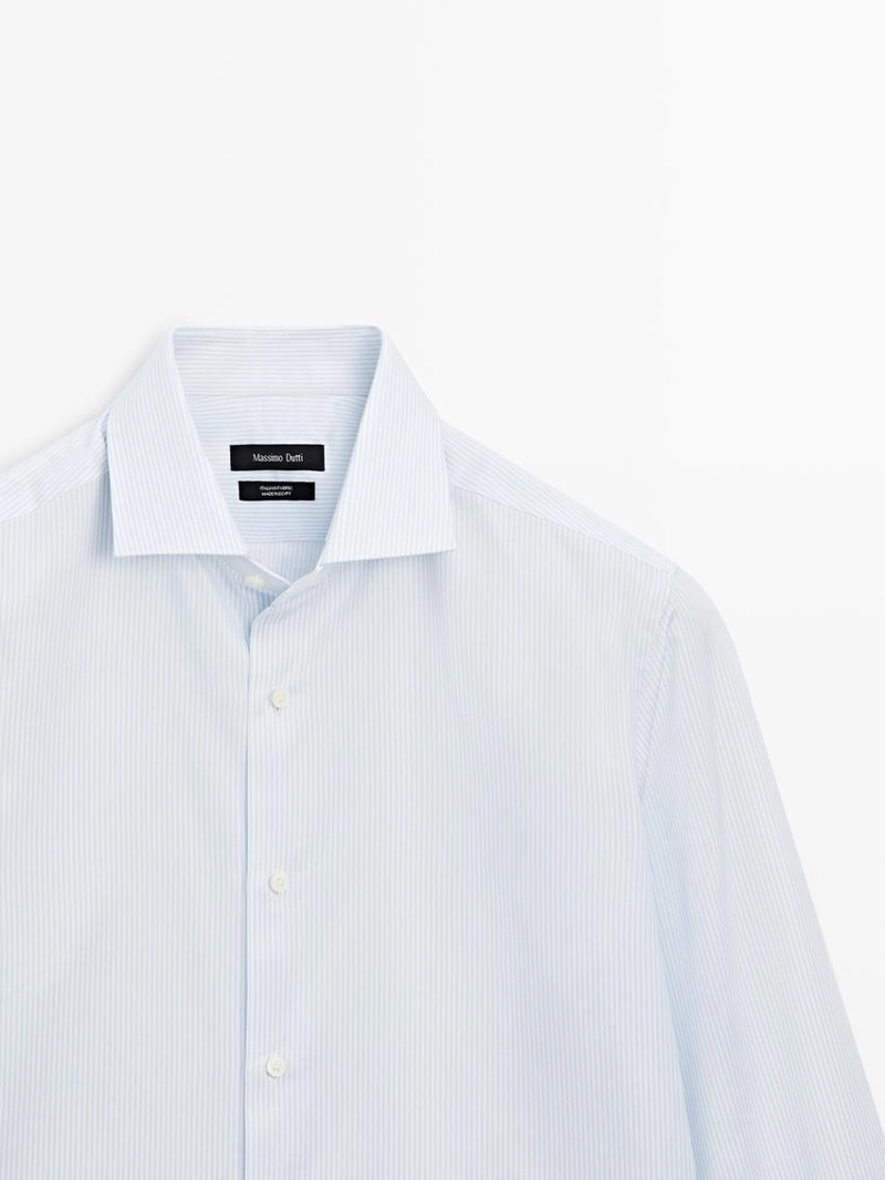 Рубашка с узким кроем и двойной полоской из 100% хлопка