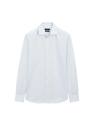 Рубашка с узким кроем и двойной полоской из 100% хлопка- Заказать в России