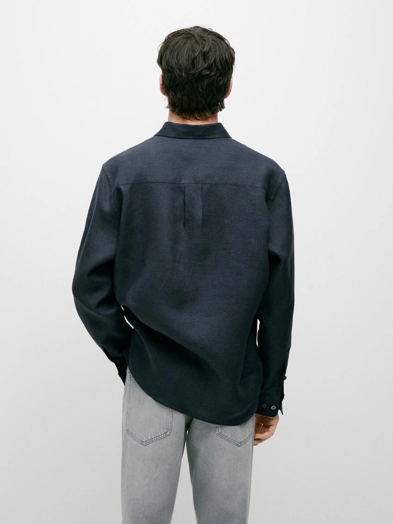 Рубашка свободного кроя из 100% льна