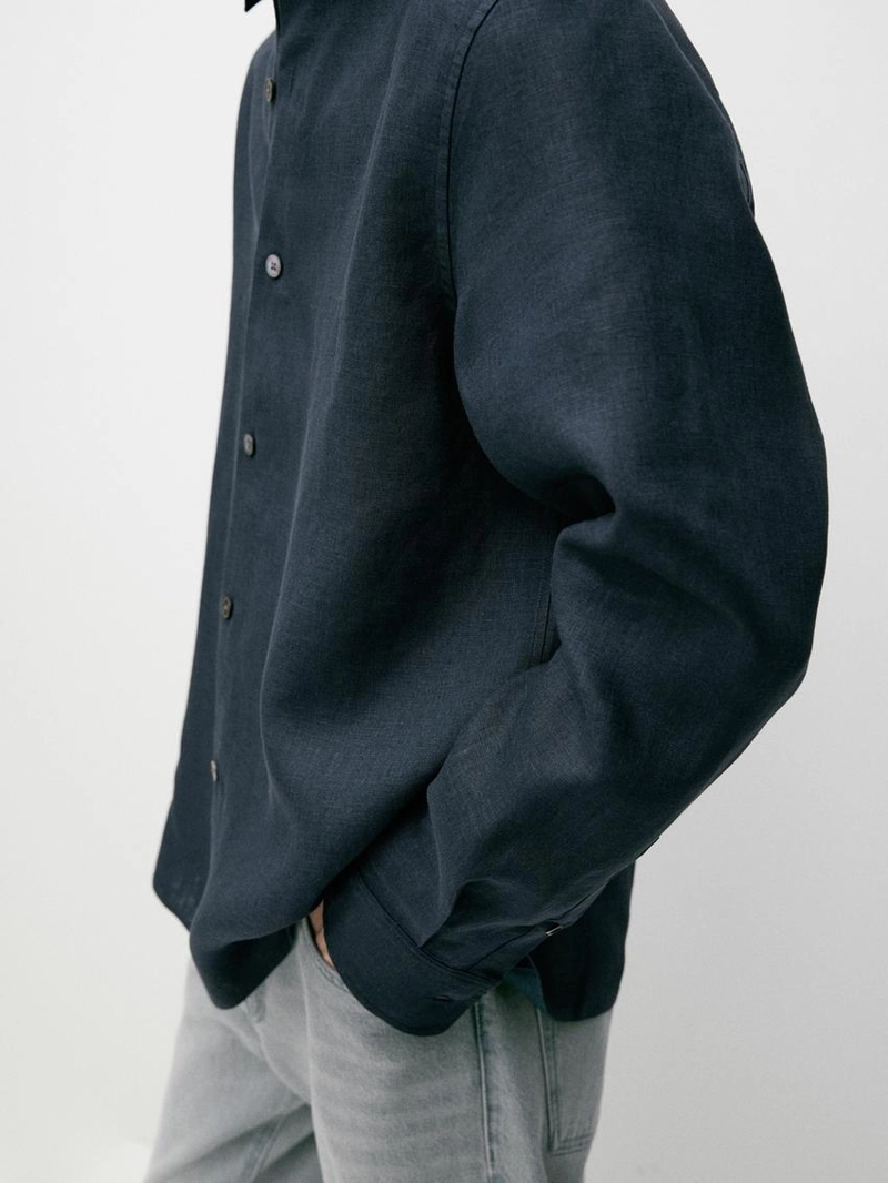 Рубашка свободного кроя из 100% льна