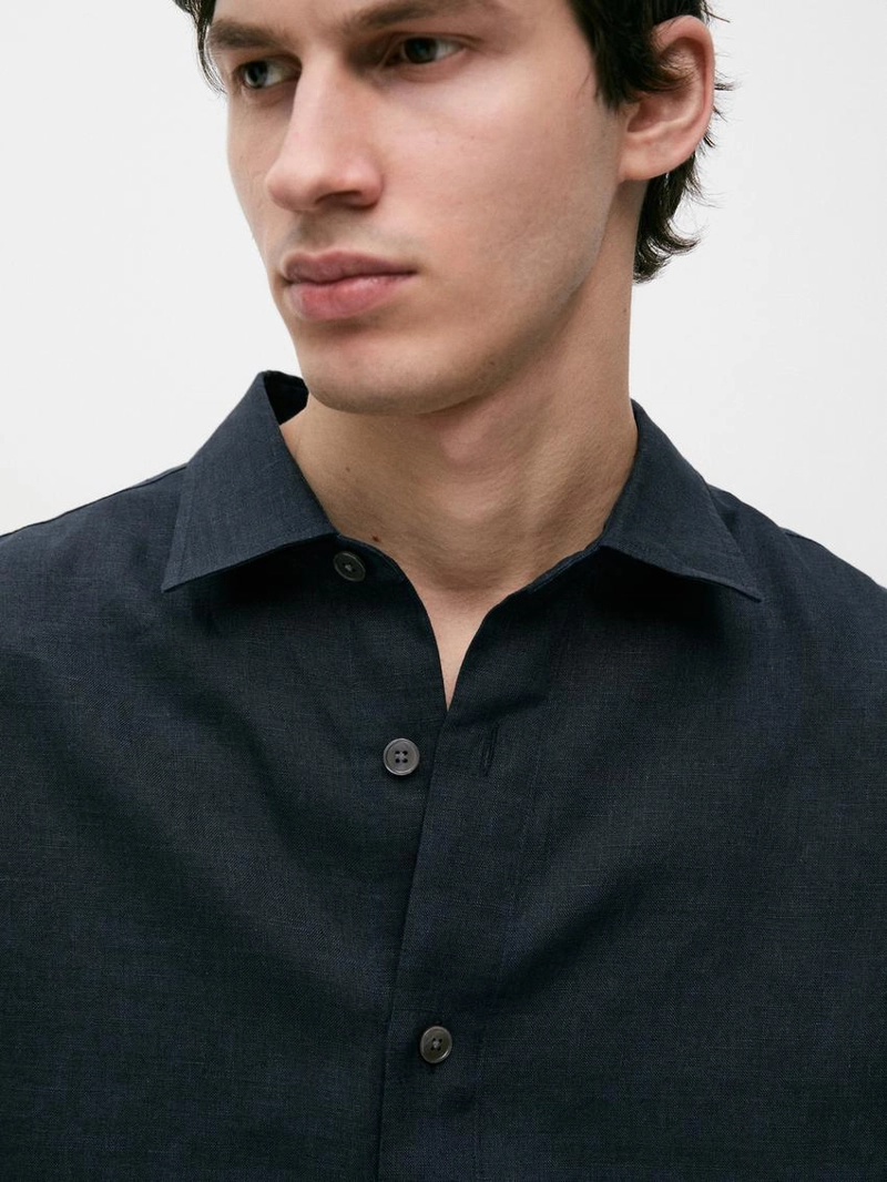 Рубашка свободного кроя из 100% льна