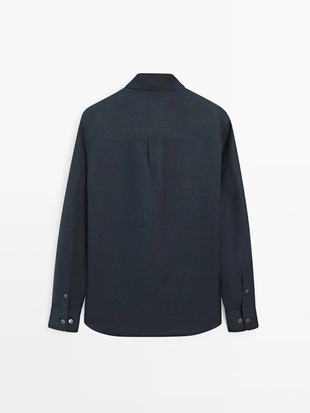 Рубашка свободного кроя из 100% льна- Заказать в России