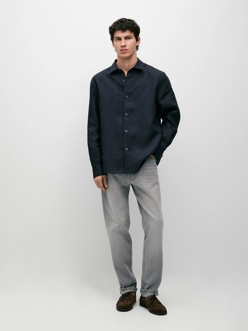 Рубашка свободного кроя из 100% льна