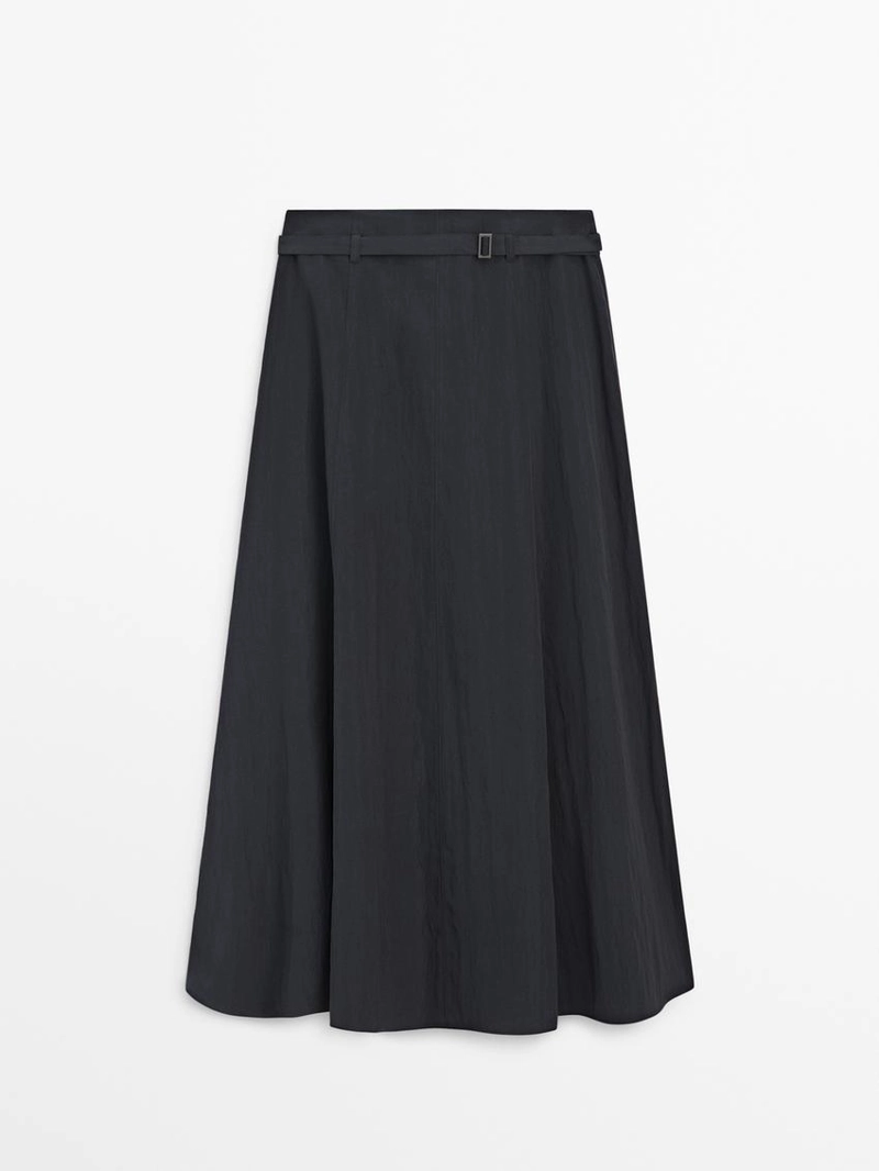Длинная юбка с деталями пояса