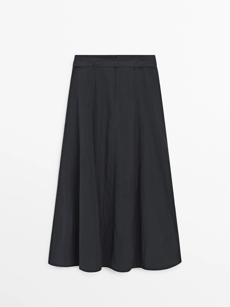 Длинная юбка с деталями пояса