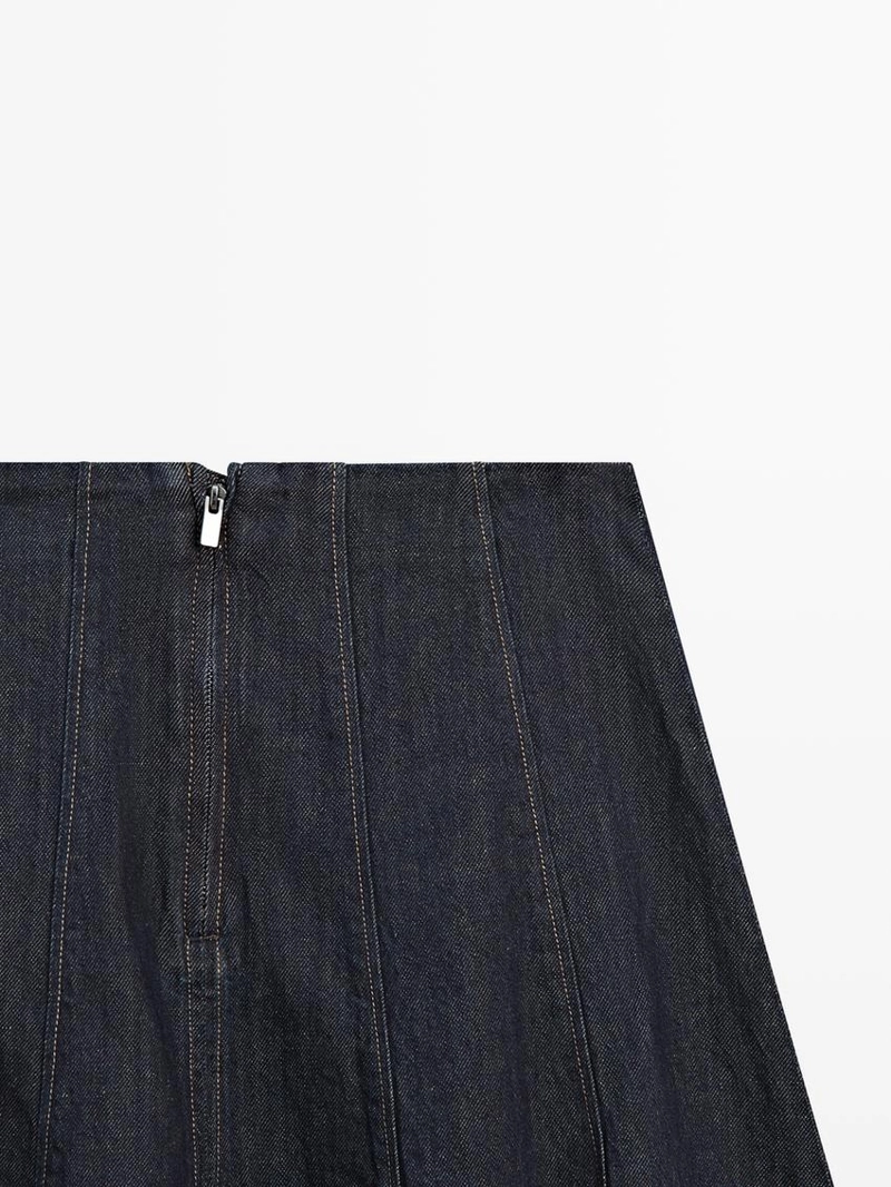 Джинсовая юбка миди с расширением книзу