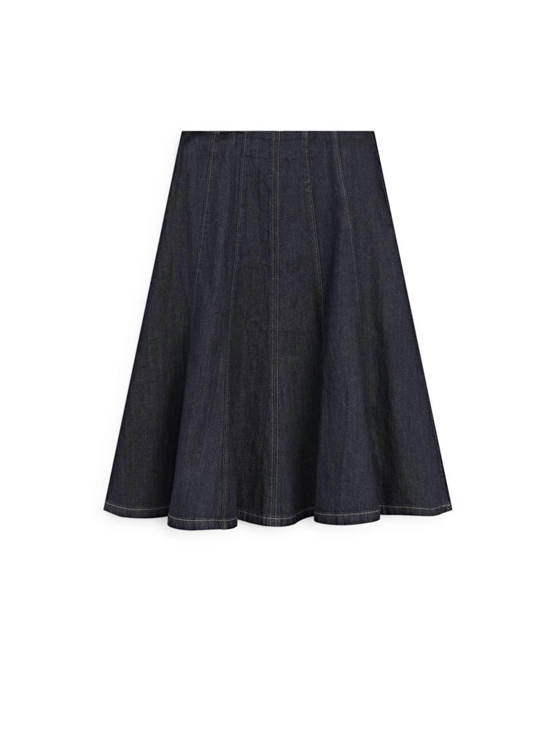 Джинсовая юбка миди с расширением книзу