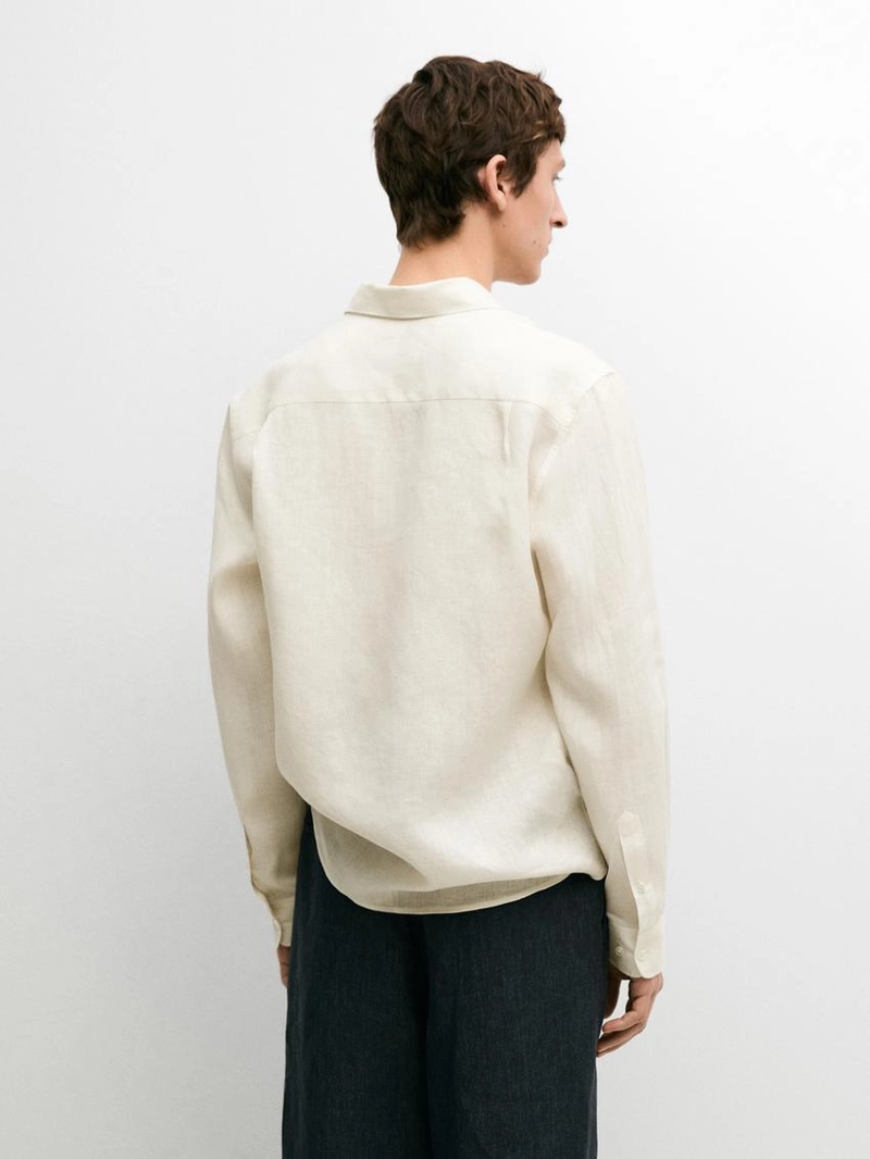 Рубашка из льна с регулярной посадкой