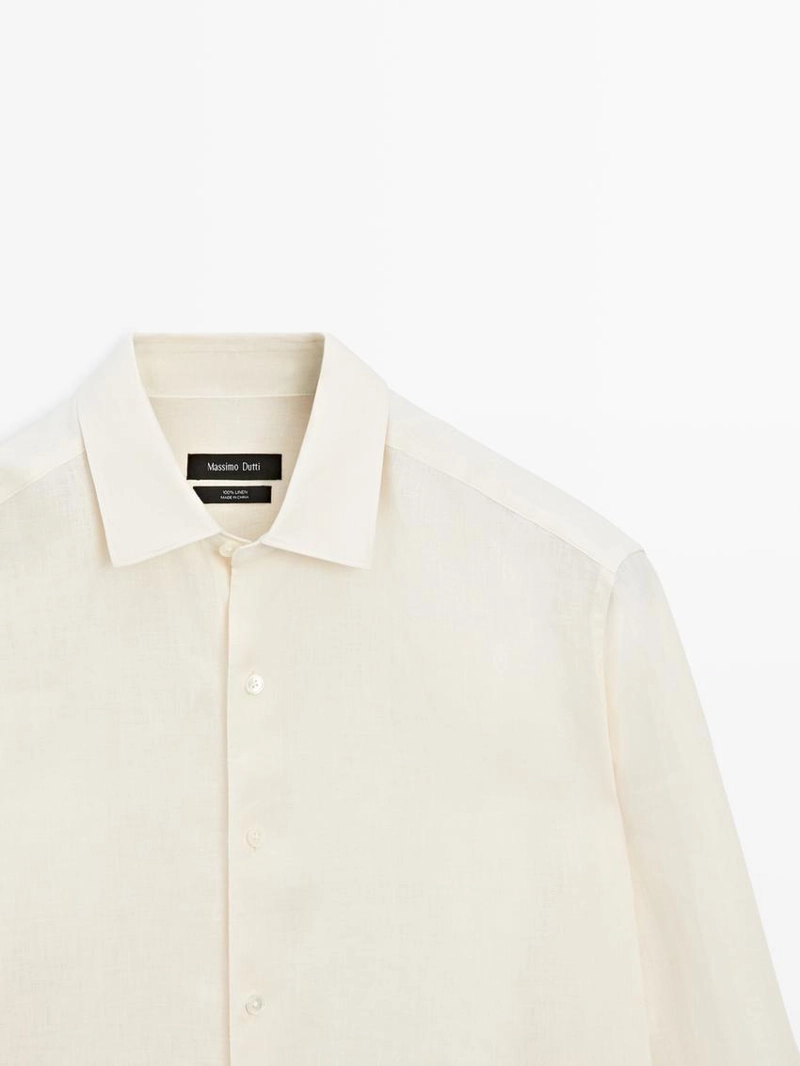 Рубашка из льна с регулярной посадкой