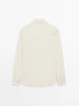 Рубашка из льна с регулярной посадкой- Заказать в России