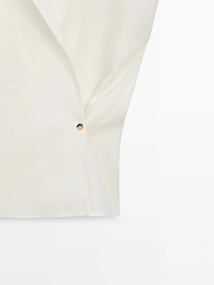 Купить Massimo Dutti Жилет из льна на пуговицах