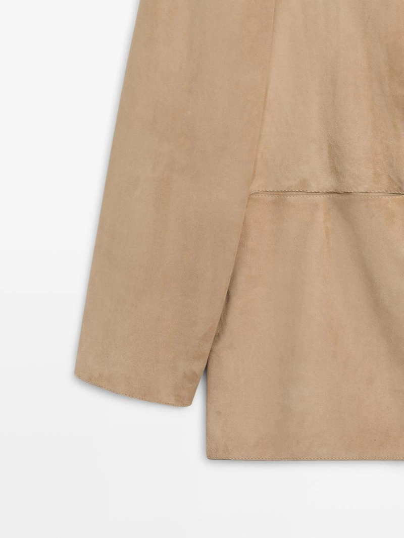 Замшевый блейзер с карманами