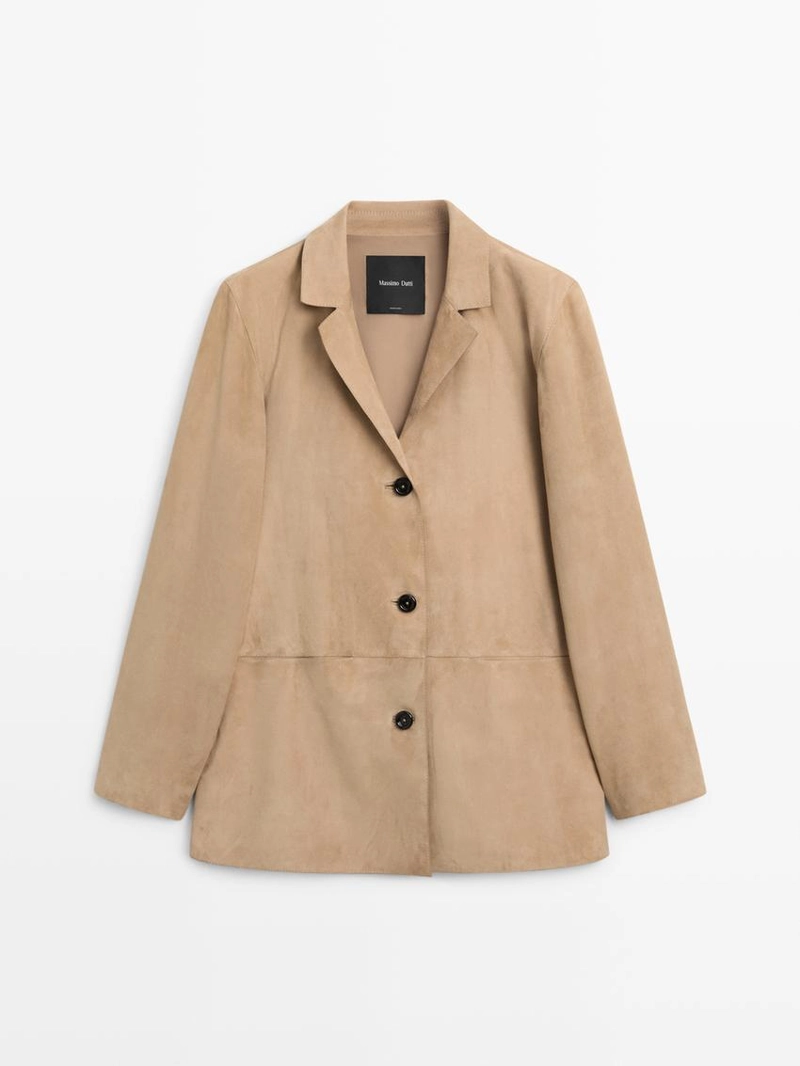 Замшевый блейзер с карманами