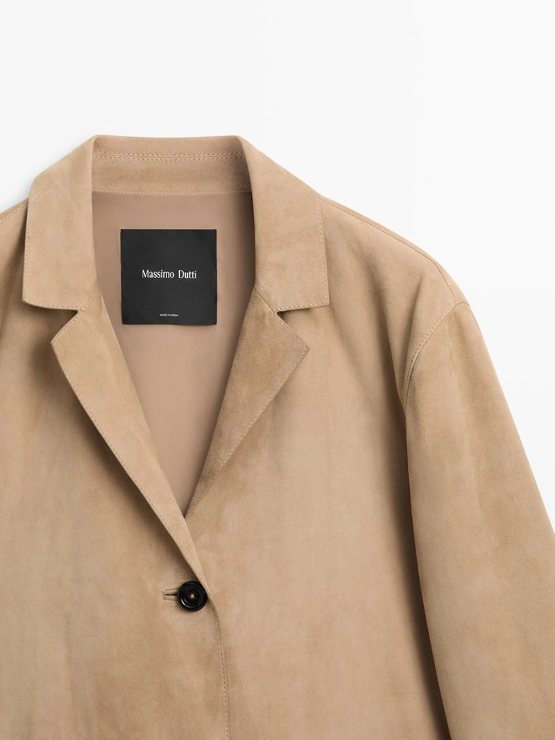 Замшевый блейзер с карманами