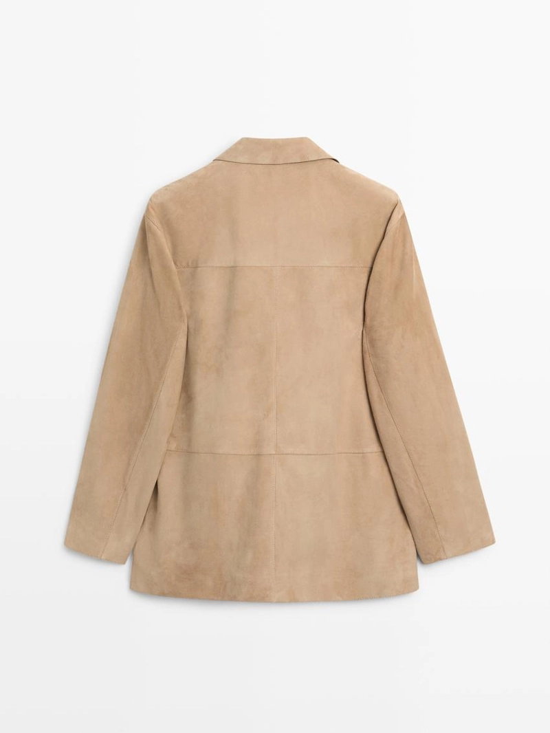 Замшевый блейзер с карманами