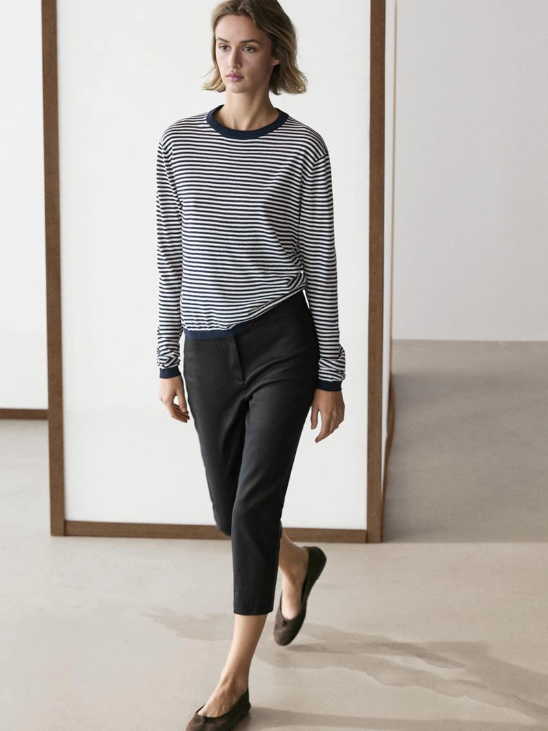 Свитер из полосатого хлопка и шелка