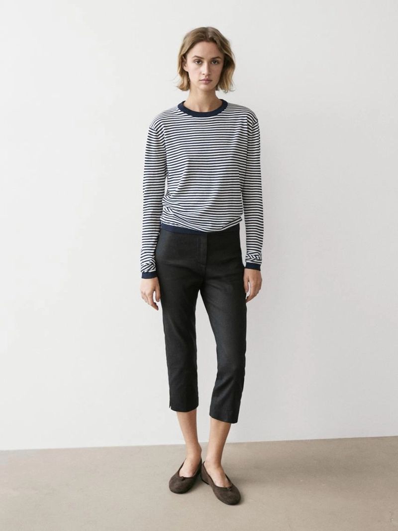 Свитер из полосатого хлопка и шелка