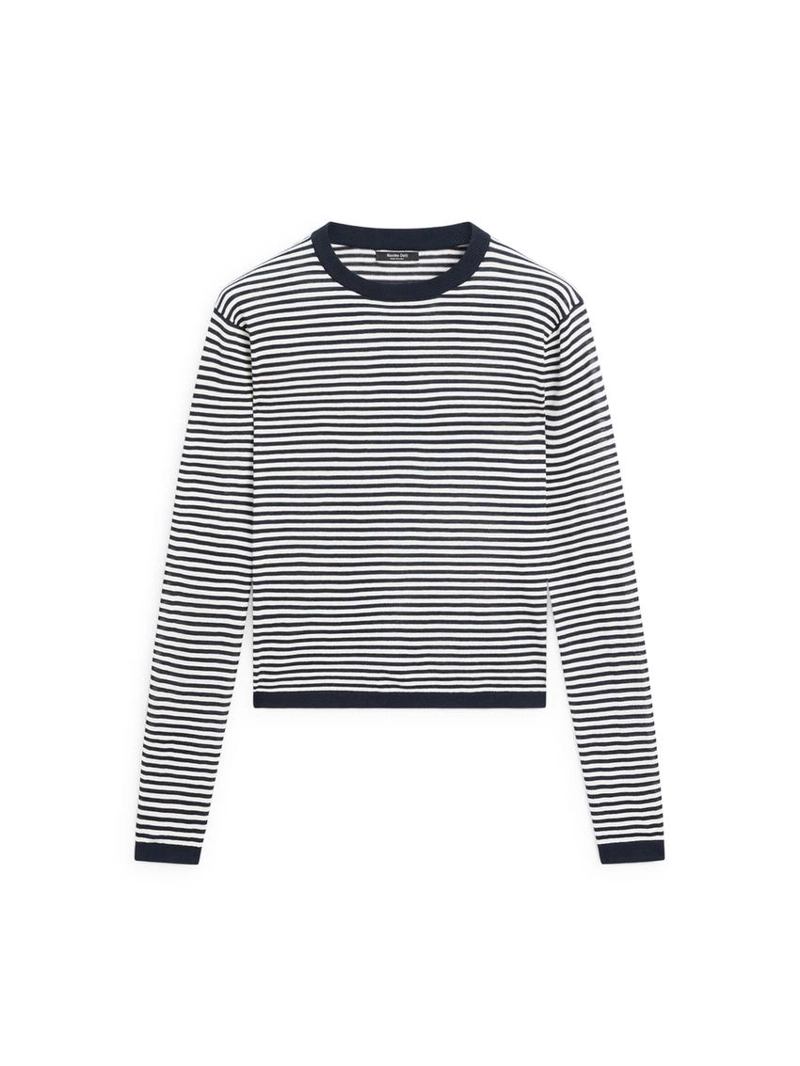 Свитер из полосатого хлопка и шелка