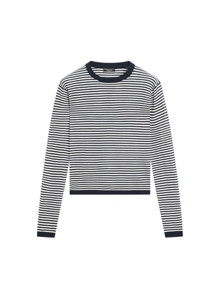 Свитер из полосатого хлопка и шелка- Заказать в России