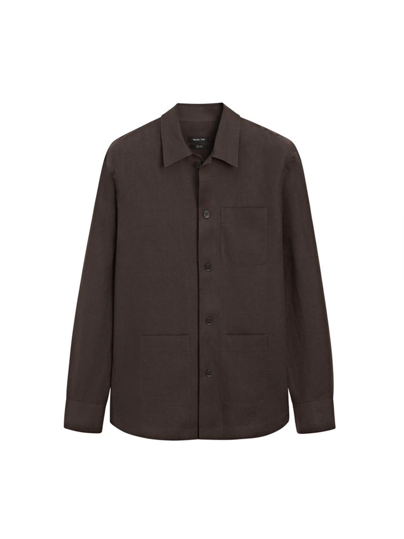 Льняная рубашка с карманами