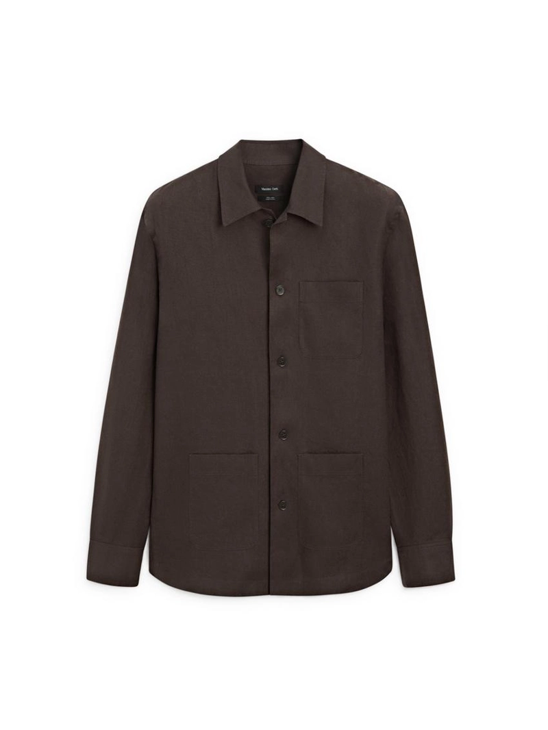 Льняная рубашка с карманами