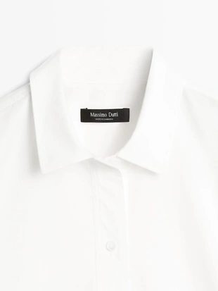 Рубашка из 100% хлопкового поплина- Заказать в России