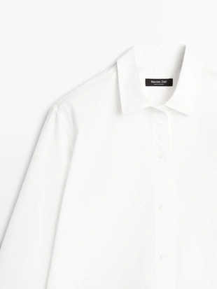 Рубашка из 100% хлопкового поплина- Заказать в России