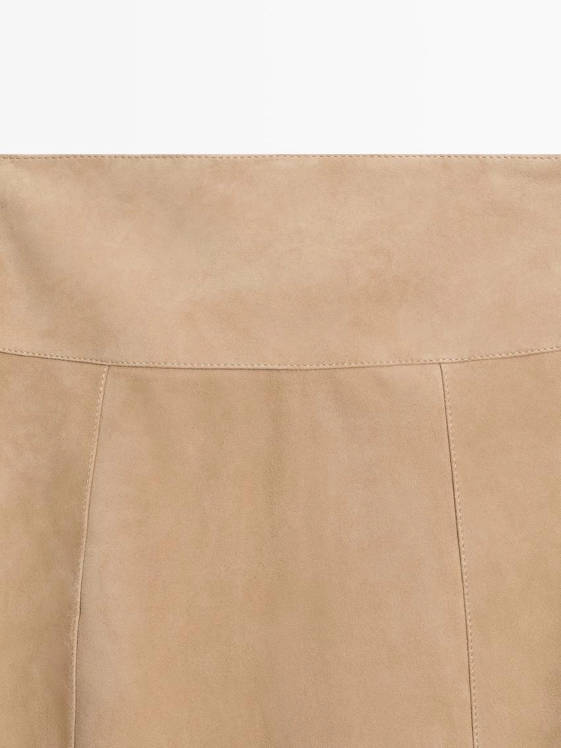 Юбка с поясом из замши