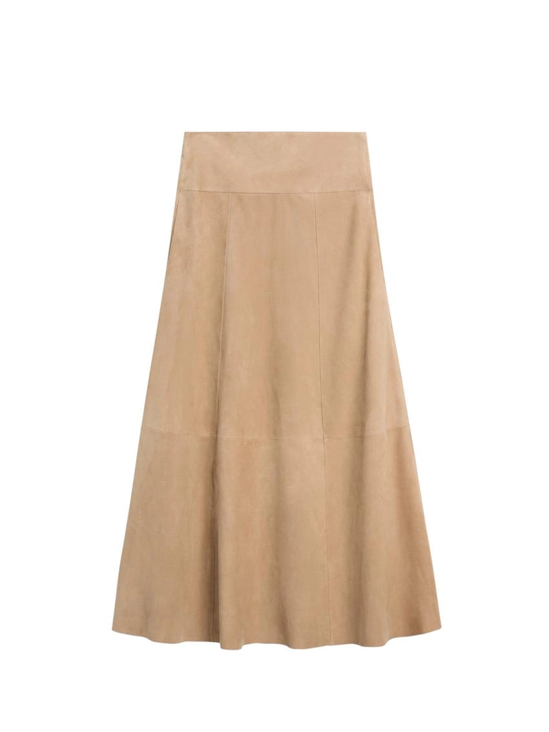 Юбка с поясом из замши