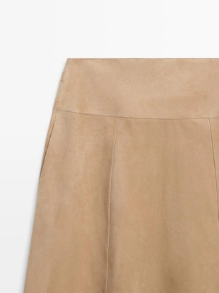 Юбка с поясом из замши- Заказать в России