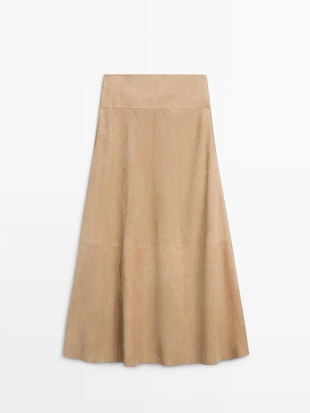 Юбка с поясом из замши- Заказать в России