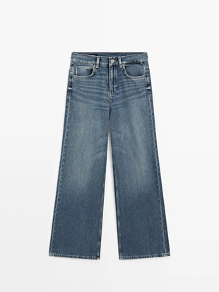 Купить Massimo Dutti Джинсы с высокой талией и широкими брючинами