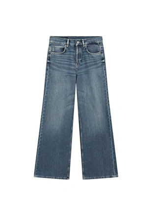 MEDIUM BLUE|5028/928 - Massimo Dutti Джинсы с высокой талией и широкими брючинами