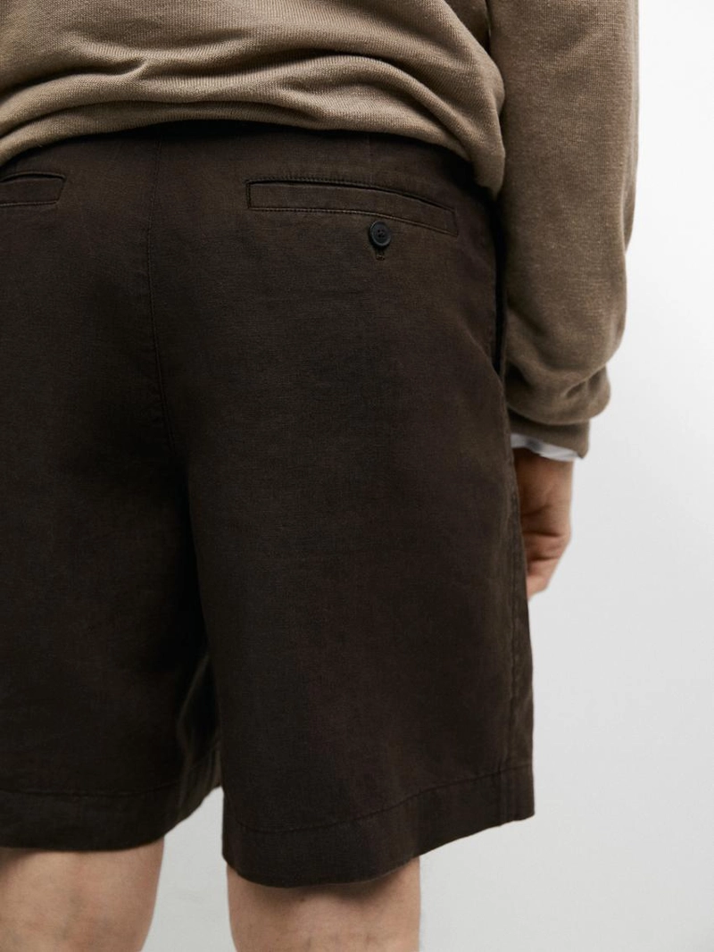 Длинные льняные бермуды